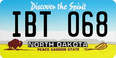 ND license plate IBT068