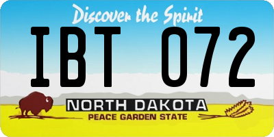 ND license plate IBT072