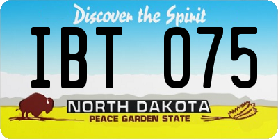 ND license plate IBT075