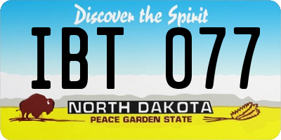 ND license plate IBT077