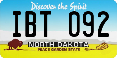 ND license plate IBT092