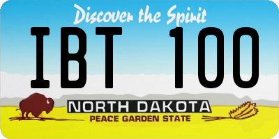 ND license plate IBT100