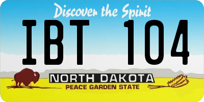 ND license plate IBT104