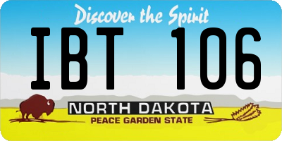 ND license plate IBT106