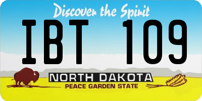 ND license plate IBT109