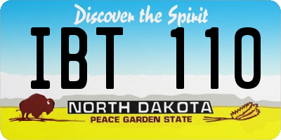 ND license plate IBT110