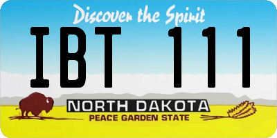 ND license plate IBT111