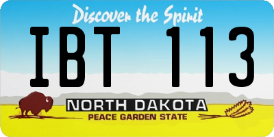 ND license plate IBT113
