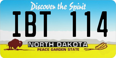 ND license plate IBT114