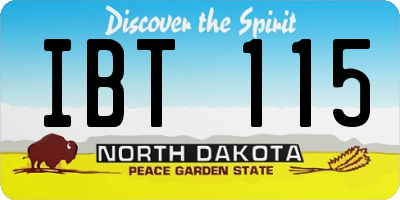 ND license plate IBT115