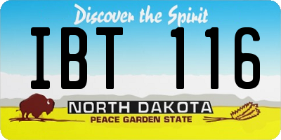 ND license plate IBT116