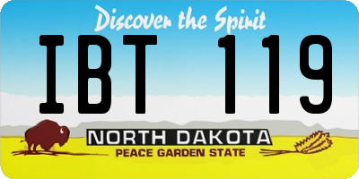 ND license plate IBT119