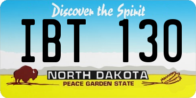 ND license plate IBT130