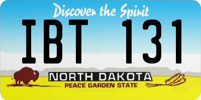 ND license plate IBT131