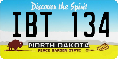 ND license plate IBT134