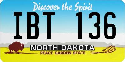 ND license plate IBT136