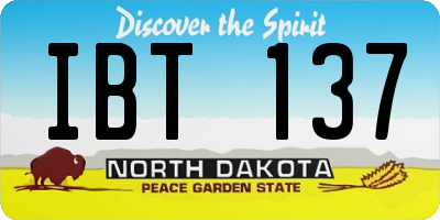 ND license plate IBT137
