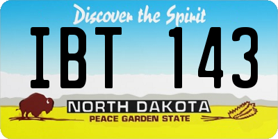ND license plate IBT143
