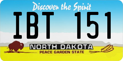 ND license plate IBT151