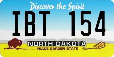 ND license plate IBT154