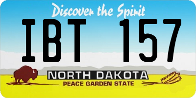 ND license plate IBT157
