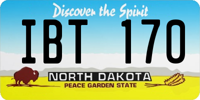 ND license plate IBT170