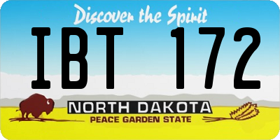 ND license plate IBT172