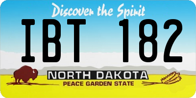 ND license plate IBT182