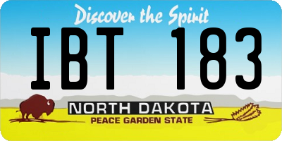 ND license plate IBT183