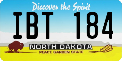 ND license plate IBT184