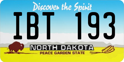 ND license plate IBT193