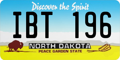 ND license plate IBT196