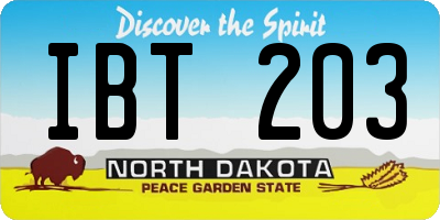 ND license plate IBT203