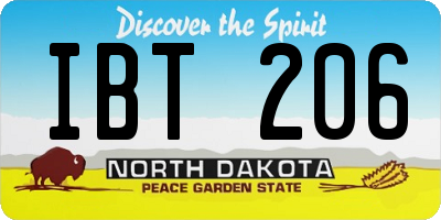 ND license plate IBT206