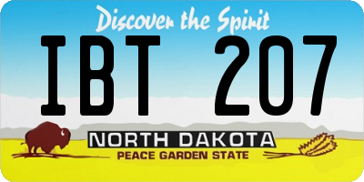 ND license plate IBT207