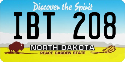 ND license plate IBT208