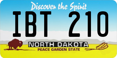 ND license plate IBT210