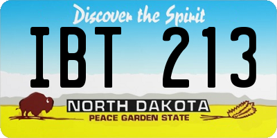 ND license plate IBT213