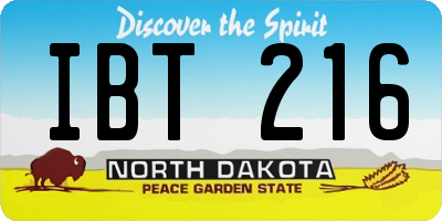 ND license plate IBT216
