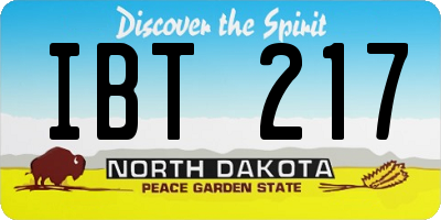 ND license plate IBT217