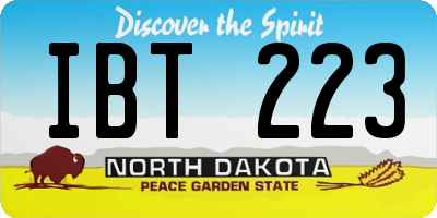 ND license plate IBT223