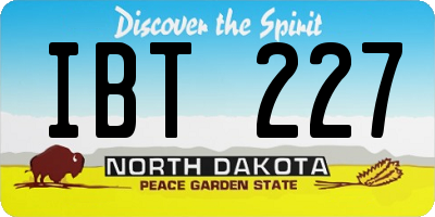 ND license plate IBT227