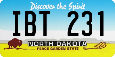 ND license plate IBT231