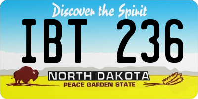 ND license plate IBT236