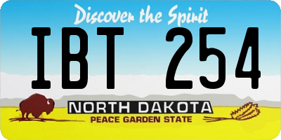 ND license plate IBT254