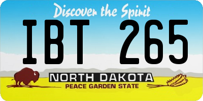 ND license plate IBT265