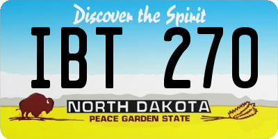 ND license plate IBT270