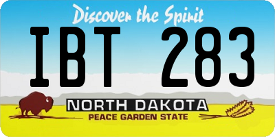 ND license plate IBT283
