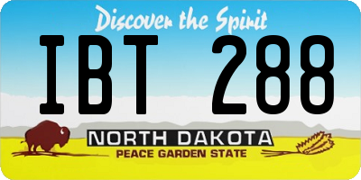 ND license plate IBT288