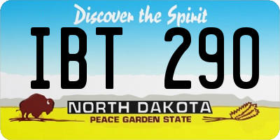 ND license plate IBT290